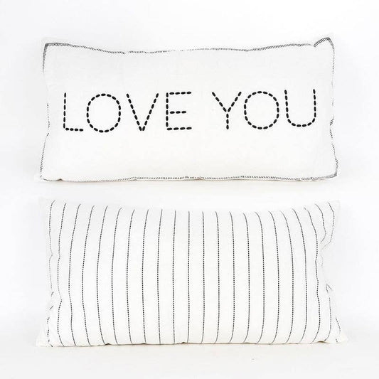 "Love You" 24x12 linen pillow