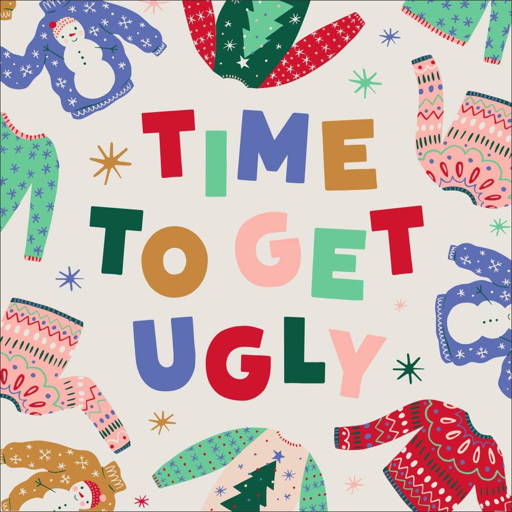 "Time To Get Ugly" Holiday Cocktail Napkins-20 ct