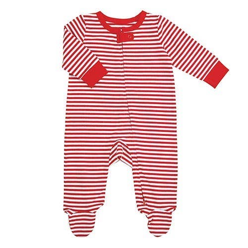 PJ Footie Red/Wht Strp 0-6mo