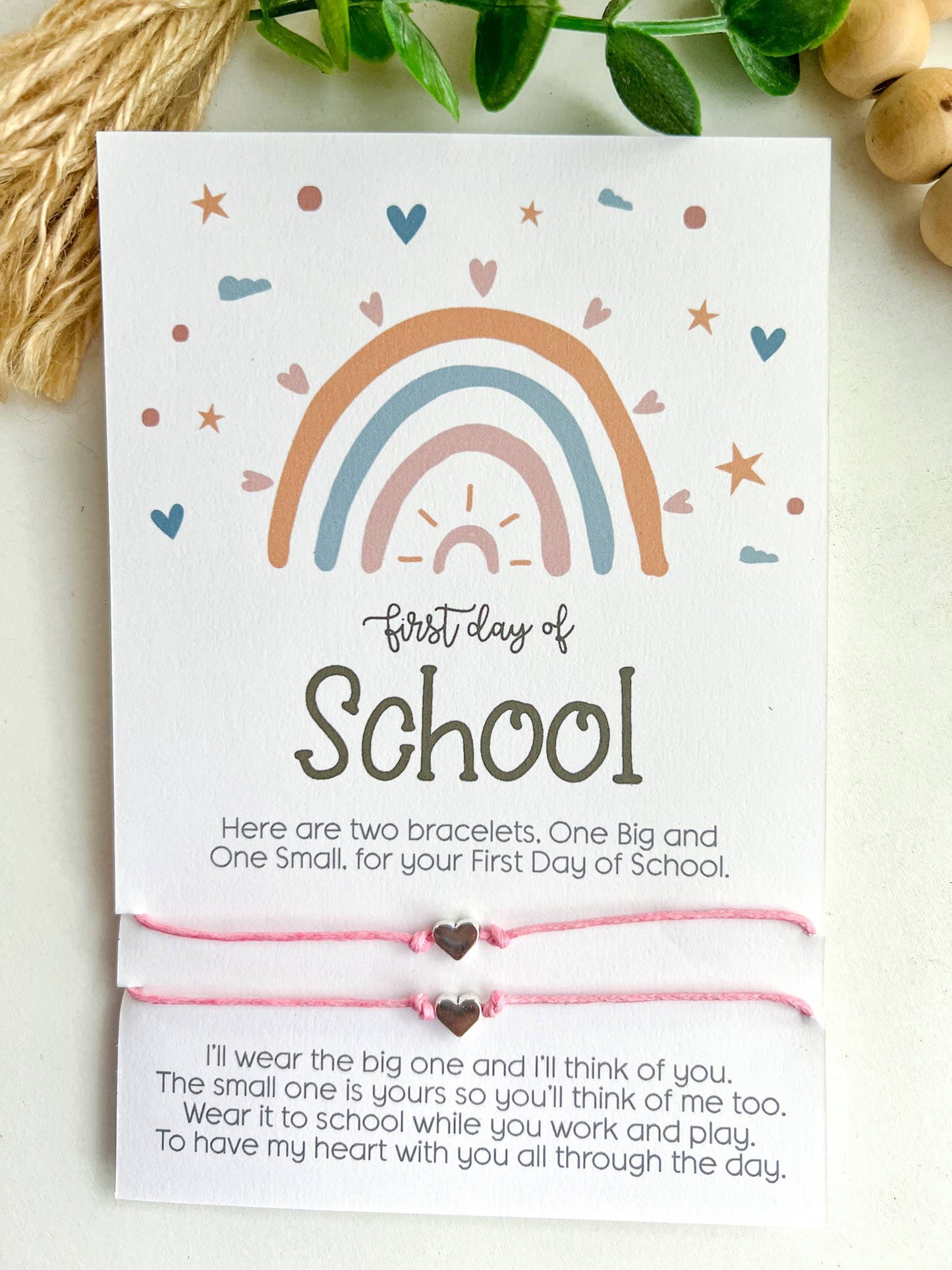 Boho Rainbow Back to School Wish Bracelet Mommy and Me