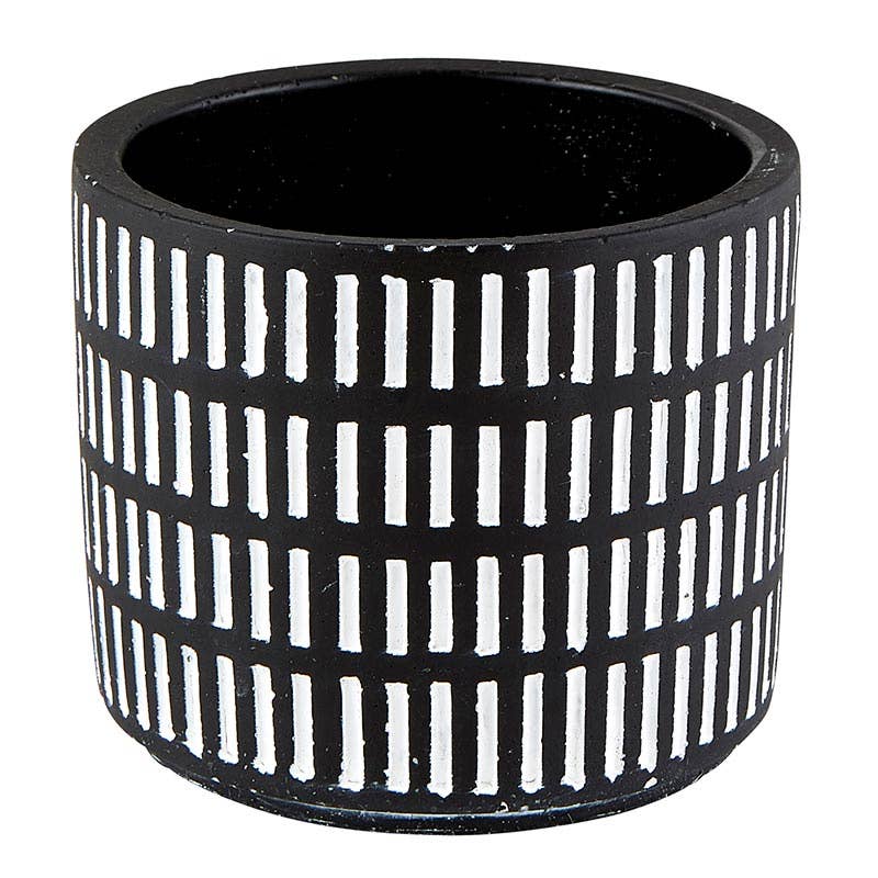 Black Cement Pot