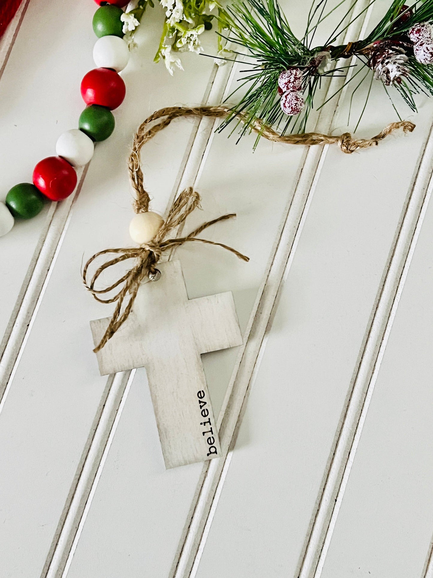 "Believe" Rustic Ornament