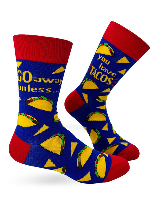 Go Away Unless You Have Tacos Men's Novelty Crew Socks