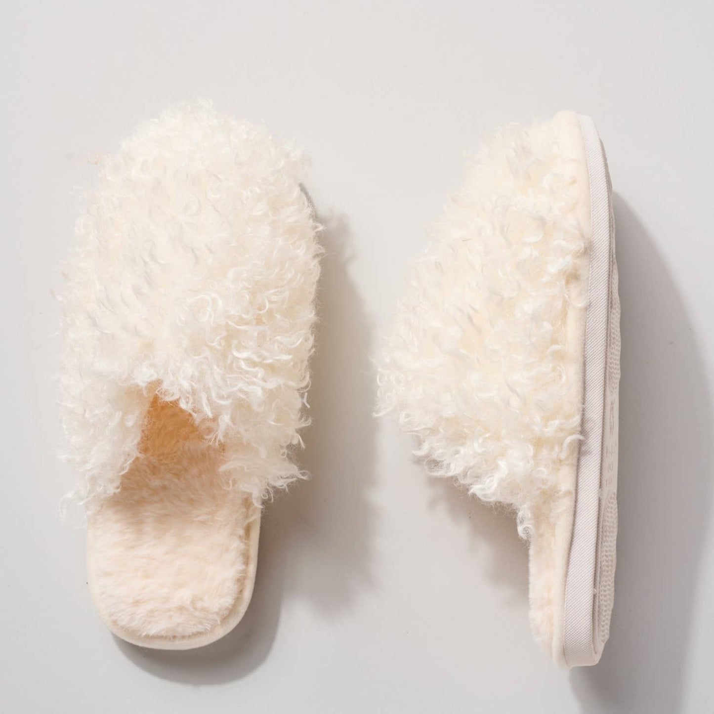 Faux Sherpa Closed Toe Slippers