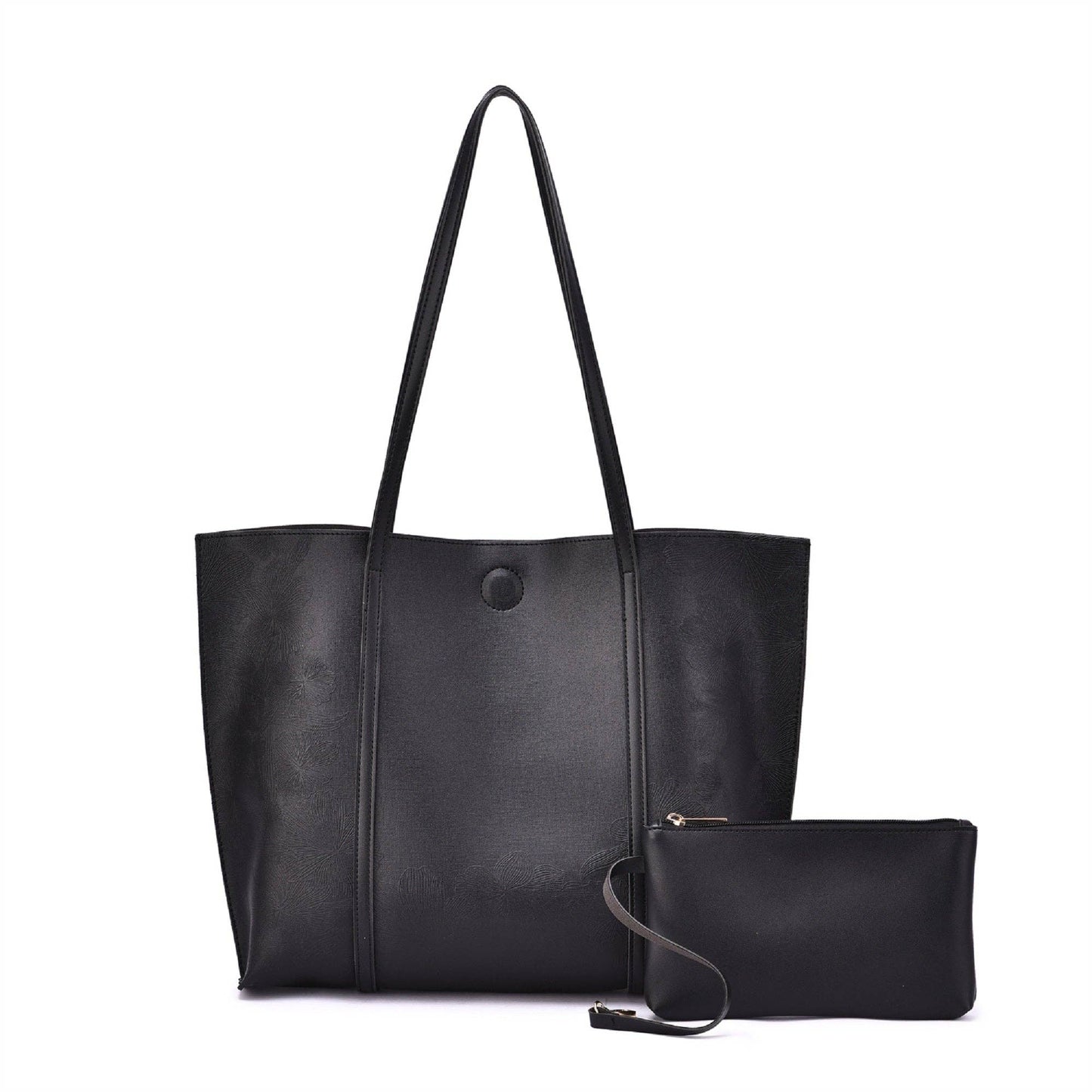 Sadie Reversible Tote Bag With Wristlet: Black