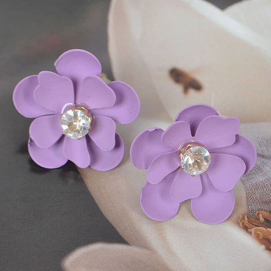 Purple Flower Earrings