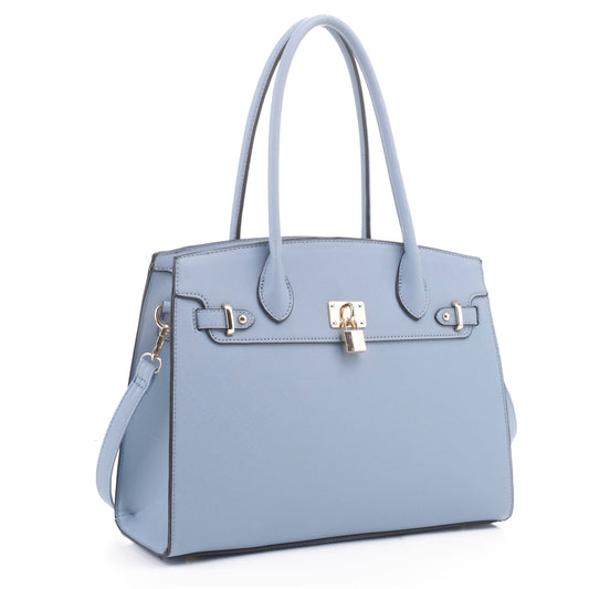 Key to My Heart Satchel With Strap: Blue