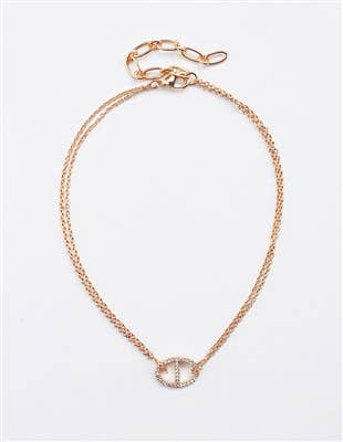 Gold Double Chain with Double Circle Charm