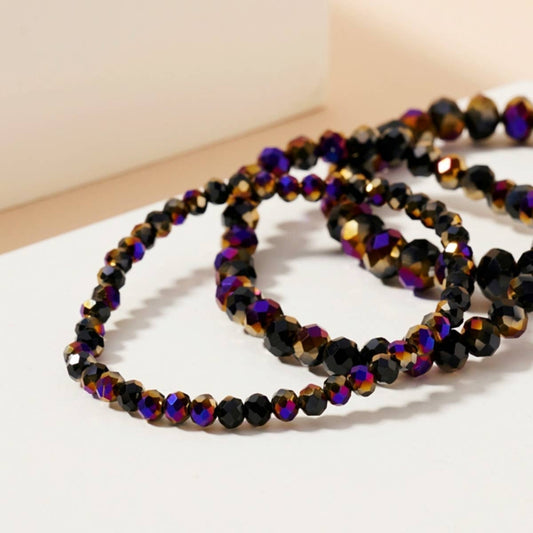 Layered Glass Bead Bracelet Set