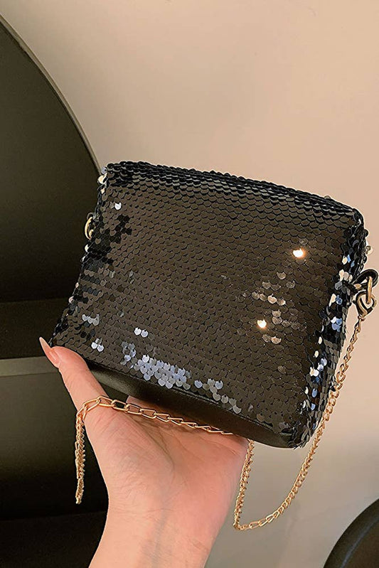 Sequin Glitter Chain Crossbody Bag