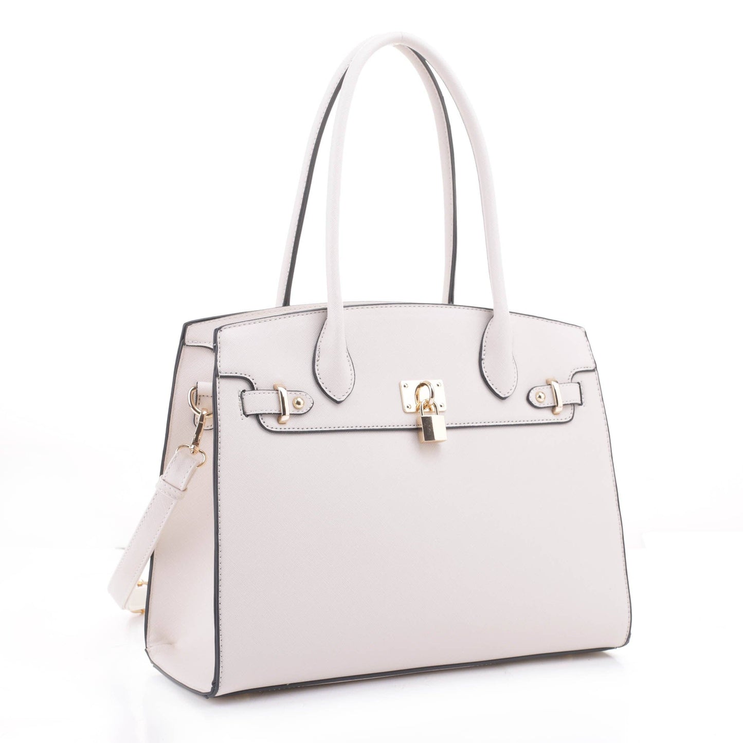 Key to My Heart Satchel With Strap: Beige