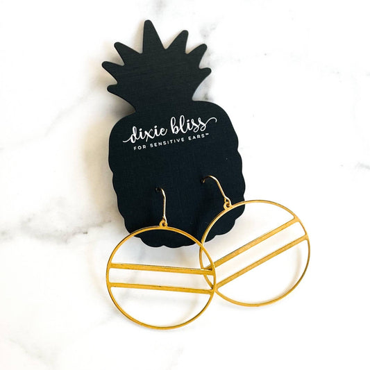 Gold Circle Dangle Earrings