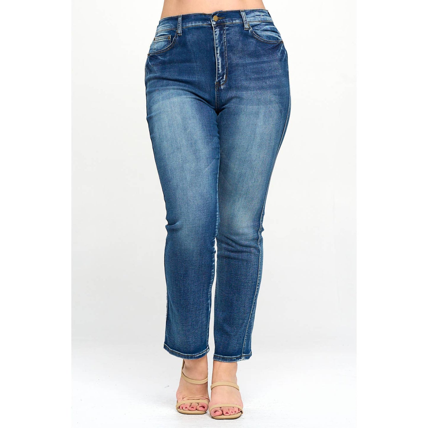 SALE Plus Size High Waisted Dark Blue Jean Super Stretch