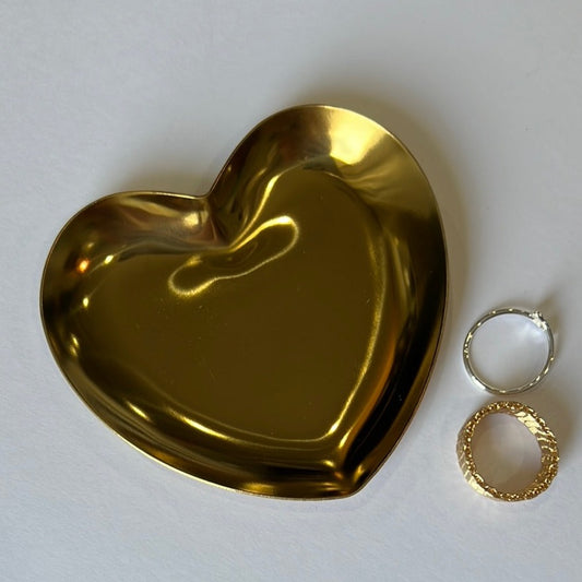 Gold Heart Jewelry Storage Tray