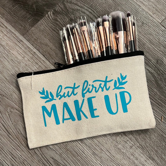 “But First, Makeup” bag and 20 piece brush set