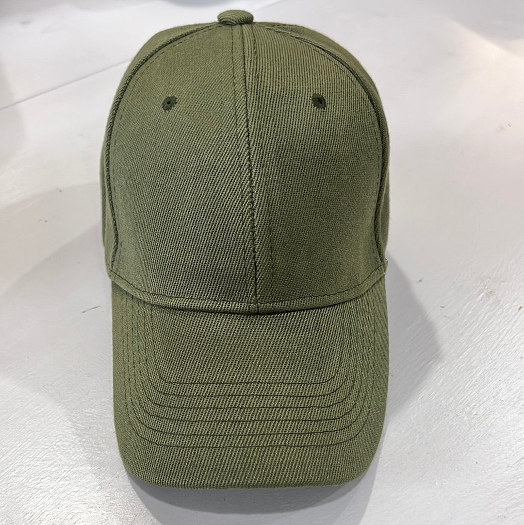 Army Green Baseball Cap with Velcro Back