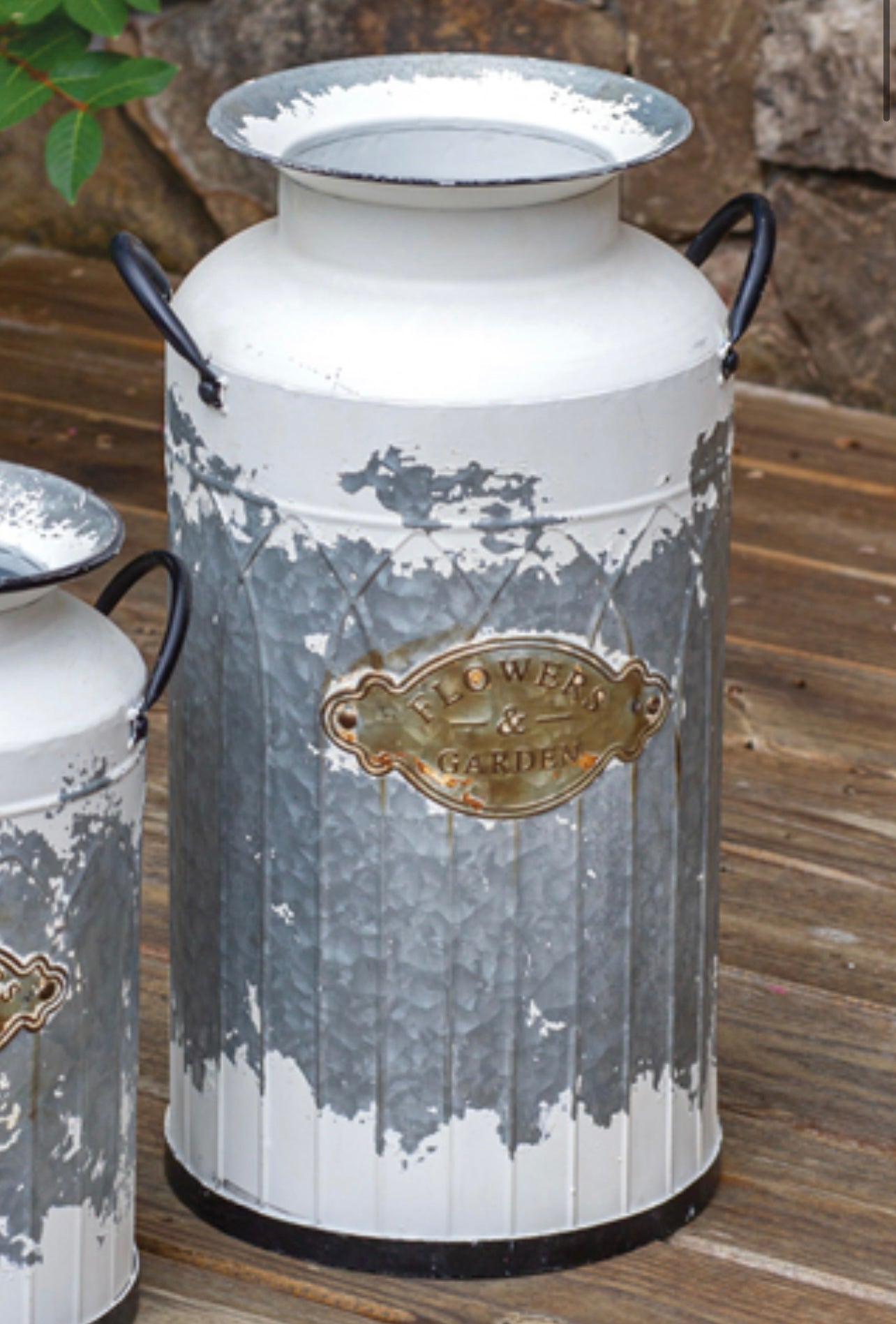 Rustic Flowers and Garden Milk Cans