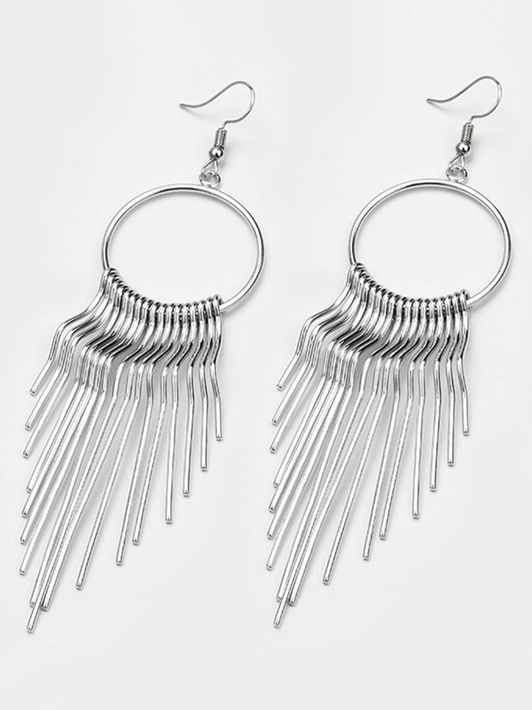 SALE Metal Tassel Decor Dangle Earrings