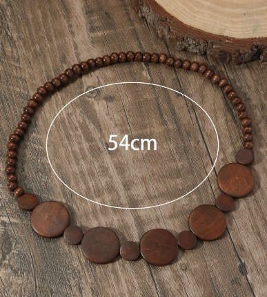 Minimalist Beaded Wood Necklace