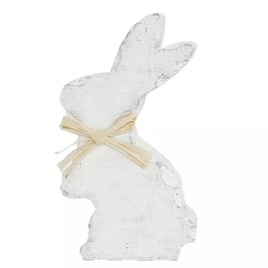 Distressed Wood Bunny Rabbit Accent Decor